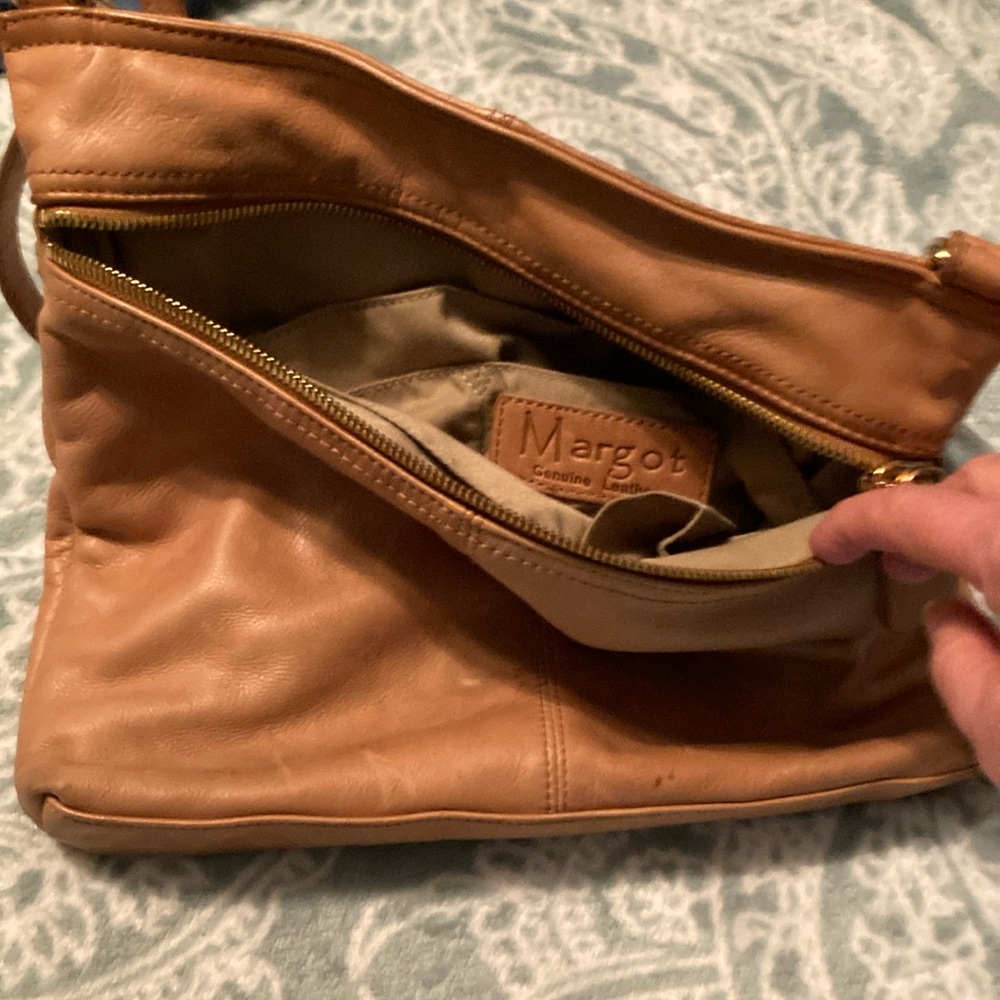 Margot Tan Leather Shoulder Bag for Women